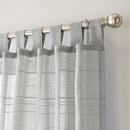 MAINSTAYS WOVEN STRIPE SHEER TAB TOP CURTAIN, SINGLE PANEL, 50"W X 84"L - SILVER - Like New