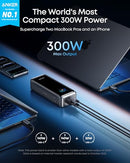 ANKER PRIME POWER BANK 26,250MAH PORTABLE CHARGER 300W MAX OUTPUT A110A - GRAY - Like New