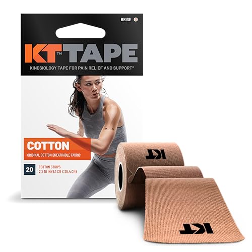 KT Tape Original Cotton Elastic Kinesiology Athletic Tape, 20 Count, 10” Strips - Brand New