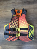 STEARNS NEOPRENE MENS LIFE JACKET WAKEBOARD VEST ORANGE - SIZE: MEN 2XL - Like New