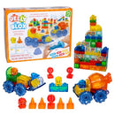 JELLY BLOX CONSTRUCTION SITE SET INCLUDES 75 PIECES TODDLER PRESCHOOL MULTI - Like New
