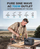Powdeom 700W Portable Power Station AC Outlet 614Wh LiFePO4 EN700Q - Black - Like New