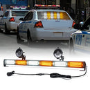 Xprite 18" COB LED Emergency Traffic Advisor Strobe Light Bar, White & Amber - Brand New