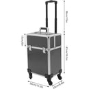 AOOCHU ROLLING MAKEUP TRAIN CASE TRAVEL MAKE UP CASE COSMETIC TRAIN CASE - BLACK - Brand New