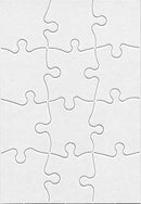 HYGLOSS 24 BLANK JIGSAW PUZZLES 5.5 X 8 INCH 12 PIECES EACH PUZZLE WHITE - Brand New