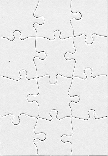 HYGLOSS 24 BLANK JIGSAW PUZZLES 5.5 X 8 INCH 12 PIECES EACH PUZZLE WHITE - Brand New