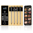 NIGOGOR SMART WIRELESS MEAT THERMOMETER 4 PROBES - WOOD/SILVER/BLACK - Like New