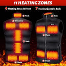 GYPIFIPA HEATED VEST 11-17 HEATING ZONES RECHARGEABLE 7.4v 16000mAh 2XL- BLACK - Like New