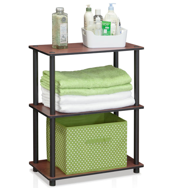 FURINNO TURN-N-TUBE 3-TIER COMPACT DISPLAY RACK - DARK CHERRY - Like New