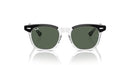 RAY-BAN BOYS RJ9098SF LOW BRIDGE FIT SQUARE SUNGLASSES BLACK ON TRANSPARENT - Like New