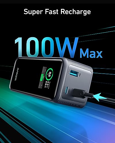 ANKER PRIME POWER BANK 20,000MAH CHARGER 200W OUTPUT A1336 - BLACK - Like New