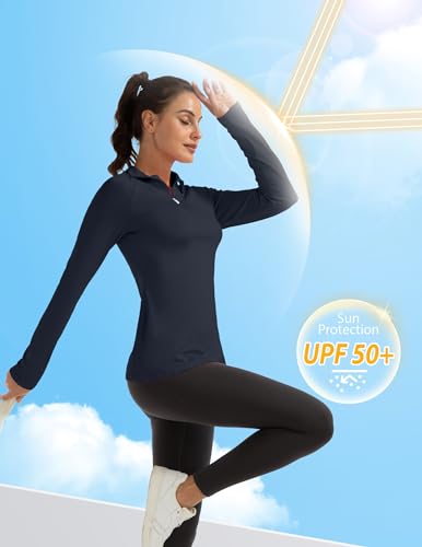 FKEEP Women's Long Sleeve Polo Shirt Ladies Golf Tennis Zipper V Neck - XL - Like New