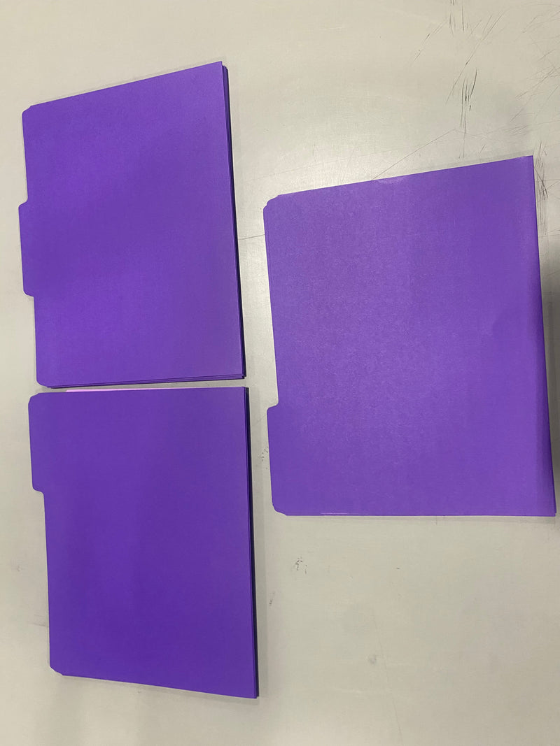 OFFICE DEPOT 2-TONE FILE FOLDERS, 1/3 CUT, LETTER SIZE, PACK OF 24 - PURPLE - Like New