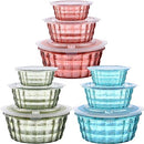 Lallisa 9 Pieces Salad Bowls with Lids Set Plastic Salad Mixing Lunch Container - Brand New
