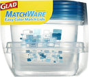 Glad MatchWare Food Storage Containers Rectangle Variety Pack, 4 Count, 6 Total - Like New