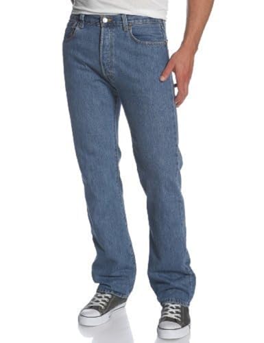 S112602 LEVI'S MEN'S 501 ORIGINAL FIT JEANS - MEDIUM STONEWASH - SIZE 28X32 - Like New