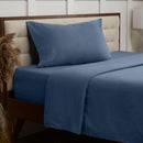 MELLANNI COTTON FLANNEL SHEET SET DOUBLE BRUSHED FITTED SHEET TWIN XL - BLUE - Like New