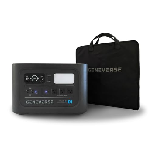 GENEVERSE 1210WH SOLAR GENERATOR BUNDLE 60-GVUS-SG2M2 - BLACK - Brand New