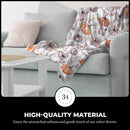 ARTISAN 34 HALLOWEEN HARVEST OVERSIZED PLUSH THROW 50X70, FALL FOOTBALL, FAMILY - Brand New
