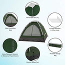 Wakeman Outdoors 2 Person Camping Tent with Rain Fly 75-CMP1082 - Green/Gray Like New