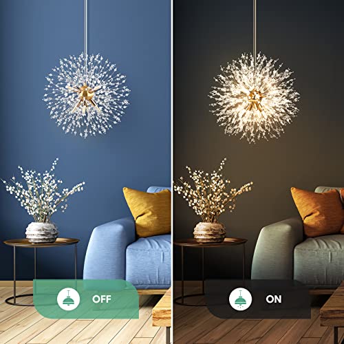 Modern Chandeliers, 8-Light Dandelion Chandelier, Semi Flush Mount Ceiling - Like New