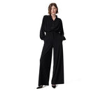 30246984 DEE OCLEPPO WOMENS PIPER BUTTON TOP ZIPPER BOTTOM JUMPSUIT BLACK M - Like New