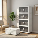 CETOMO 100L*4 PLASTIC FOLDABLE STORAGE BOXES WITH LID FOLDING STORAGE CABINET - Like New