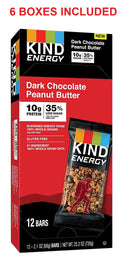 6 Pack of KIND Energy Bar Dark Chocolate Peanut Butter - 12 Bars per Pack Brand New