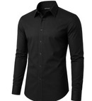 JAMES TAILORMEN' SLIM FIT LONG SLEEVE STRETCH DRESS SHIRT SIZE: MEN 2XL - BLACK - Brand New