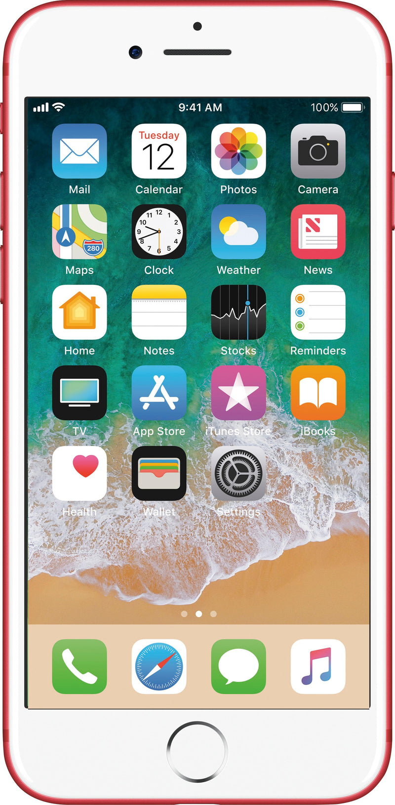 For Parts: APPLE IPHONE 7 128GB UNLOCKED RED  -BATTERY WON'T CHARGE-CRACKED SCREEN/LCD