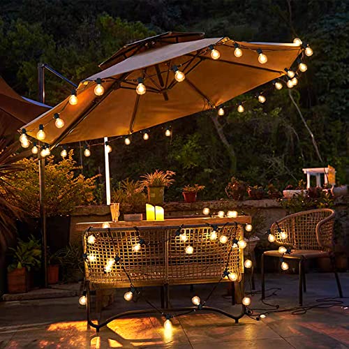 MLAMBERT 50FT LED OUTDOOR STRING LIGHTS G40 GLOBE DIMMABLE PATIO - BLACK - Like New