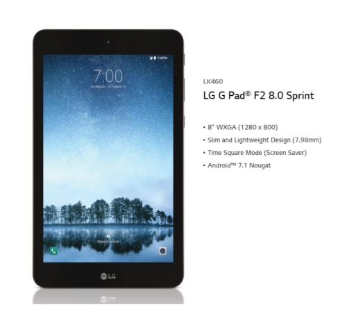 LG G PAD F2 8.0" 16GB SPRINT T-MOBILE LK460 - BLACK Like New