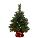 NATIONAL TREE COMPANY PRE-LIT ARTIFICIAL MINI CHRISTMAS TREE- MJ3-24BGRLO-B1 - Like New