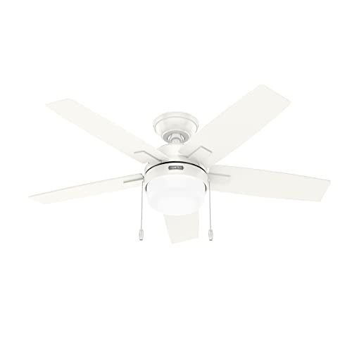 HUNTER FAN 44 Ceiling Fan w/LED Light Kit Pull Chain CC52774 - FRESH WHITE - Like New