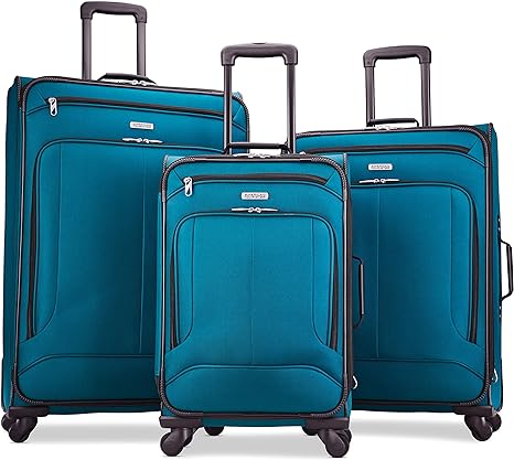 American Tourister Pop Max Softside Luggage Spinner Wheels 3 Sizes 21/25/29 Teal Like New
