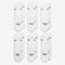 RN0019-001 NIKE BABY 6-PACK PERFORMANCE SOCKS MEN 4-5 WHITE CREW  NEW - Brand New