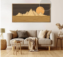IARTTOP 3D LARGE WOOD MOUNTAIN WALL ART FRAMED 20X40 INCH - WHITE/BLUE/BROWN - Like New