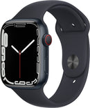 For Parts: APPLE WATCH SERIES 7 GPS CELLULAR 45mm MIDNIGHT ALUMINUM CASE CRACKED SCREEN