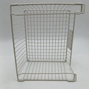 GENERIC STACKABLE WIRE BASKET WITH LABEL HOLDERS LENGTH 11 X 10 X 7 - WHITE - Like New