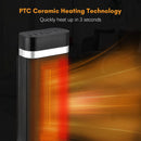 2-1500W PORTABLE SPACE HEATER REMOTE CONTROL 90°OSCILLATION CERAMIC - BLACK - Like New