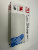 GENERIC NITRILE EXAM GLOVES: X-LARGE POWDER FREE, ONE PACK OF 100 GLOVES. - BLUE - Brand New