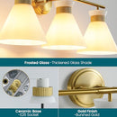 WOSHITU Bathroom Vanity Light Fixtures For over Mirror - Brushed Gold - 3 Lights - Brand New