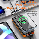 ALPHA DIGITAL SOLAR POWER BANK WITH WIRELESS CHARGING, 10000MAH - BLACK ORANGE - Like New