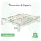 Novilla Queen Bed Frame, Metal Platform Bed Frame, Wood Slat Support - White - Like New