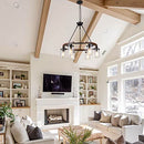 ALBHH 28 Inch Farmhouse Circular Chandelier Hanging Pendant Lighting Fixture - Like New