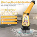 Qimedo 1200 RPM Battery Electric Spin Scrubber with Smart Display - YELLOW - Like New