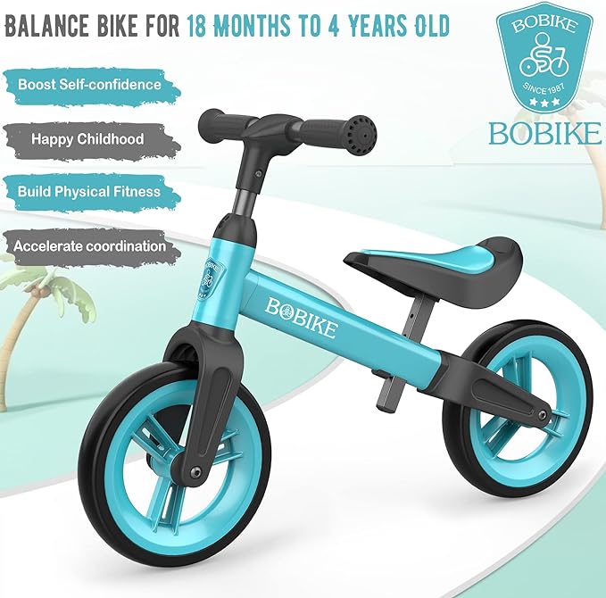 Bobike Toddler Balance Bike Toys 1 to 4 Year Old Adjustable Seat LJ-AS108 - BLUE Like New