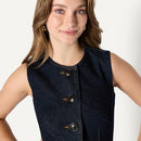 AEWM86473F25 Amazon Essentials women's regular-fit denim vest size 6x - Brand New