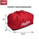 RAWLINGS COVERT2 DUFFEL EQUIPMENT BAG BASEBALL/SOFTBALL R00714529 - GRAPHITE - Brand New