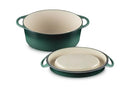 LE CREUSET ENAMELED CAST IRON TRADITIONAL OVAL DOUFEU, 7.25 QT - ARTICHAUT - Like New